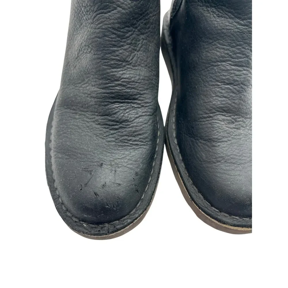 LL Bean Women’s Stonington Boots SZ 8 Black Leather Slip On Comfort Chelsea